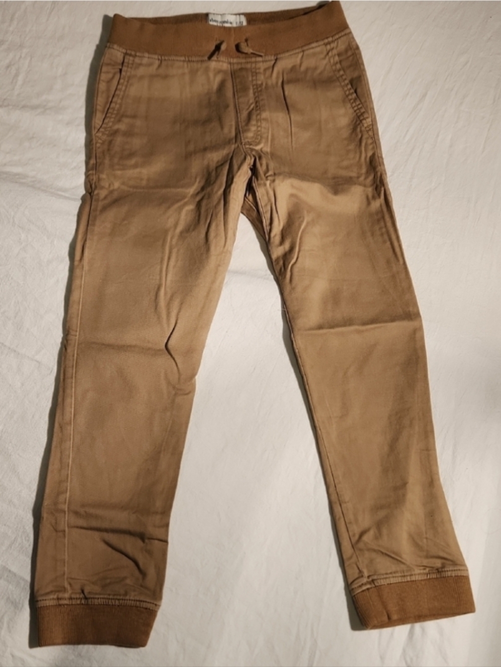 Abercrombie Kids twill jogger Beach length (3/4) Tan Adjustable Waist